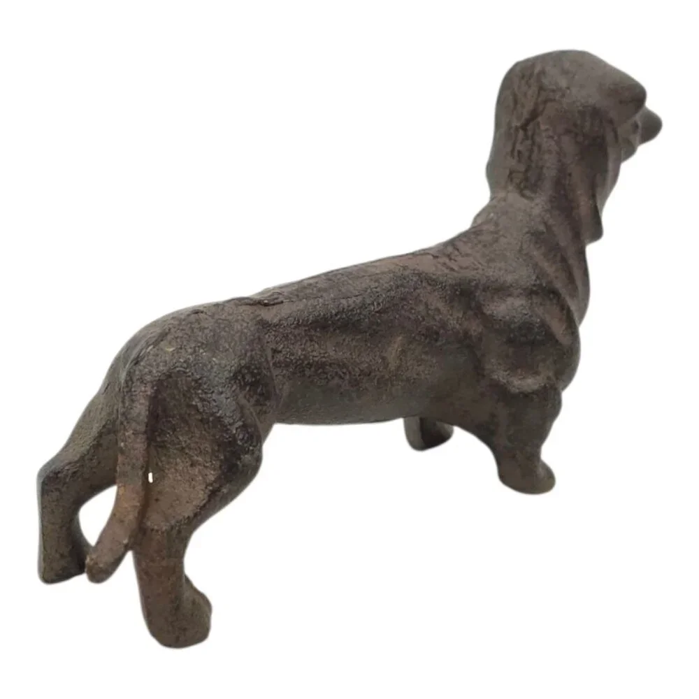 Dachshund Weiner Dog Figurine Statue Cast Metal Vintage Decorative Paper Weight